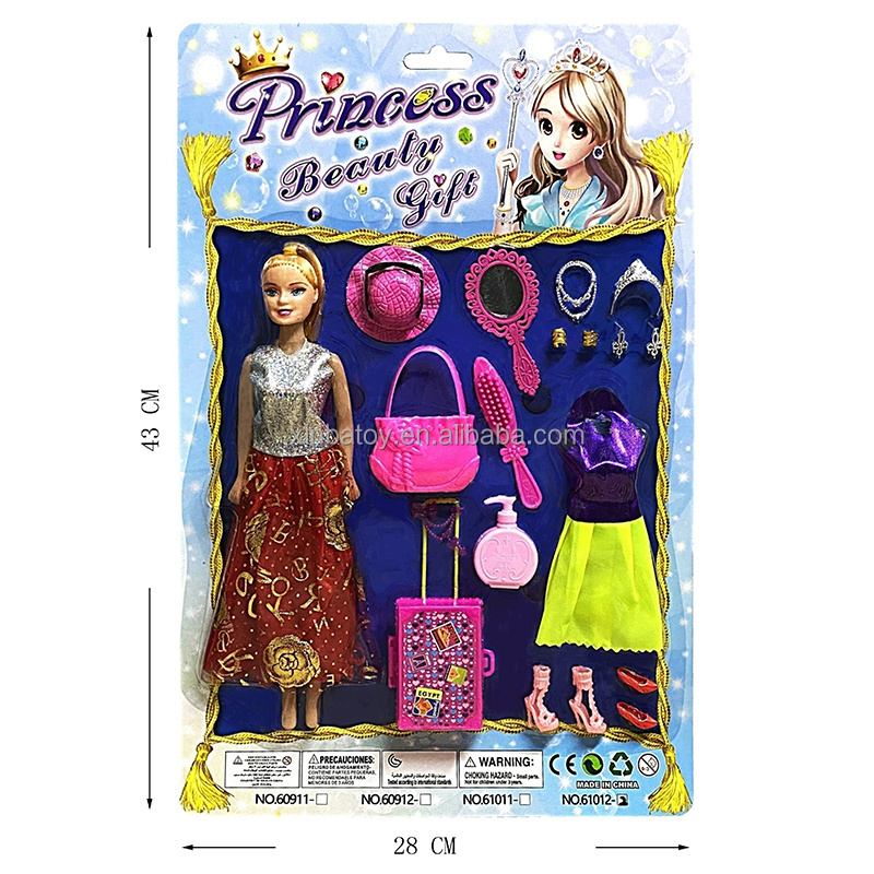 High Quality Pretty Dolls Kit 18PCS Princess Toy Set Model Doll Dress Up Toys For Girls