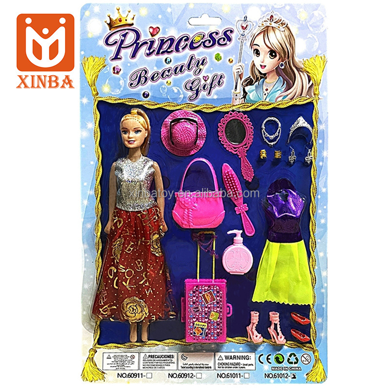 High Quality Pretty Dolls Kit 18PCS Princess Toy Set Model Doll Dress Up Toys For Girls