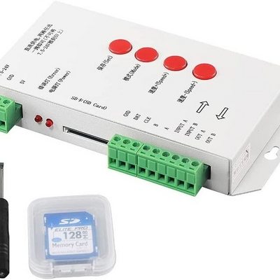 K-1000C Controller K1000C WS2812B WS2811 APA102 T1000S WS2813 LED 2048 Pixel Program DMX DMX512 SD Card Controller DC5-24V