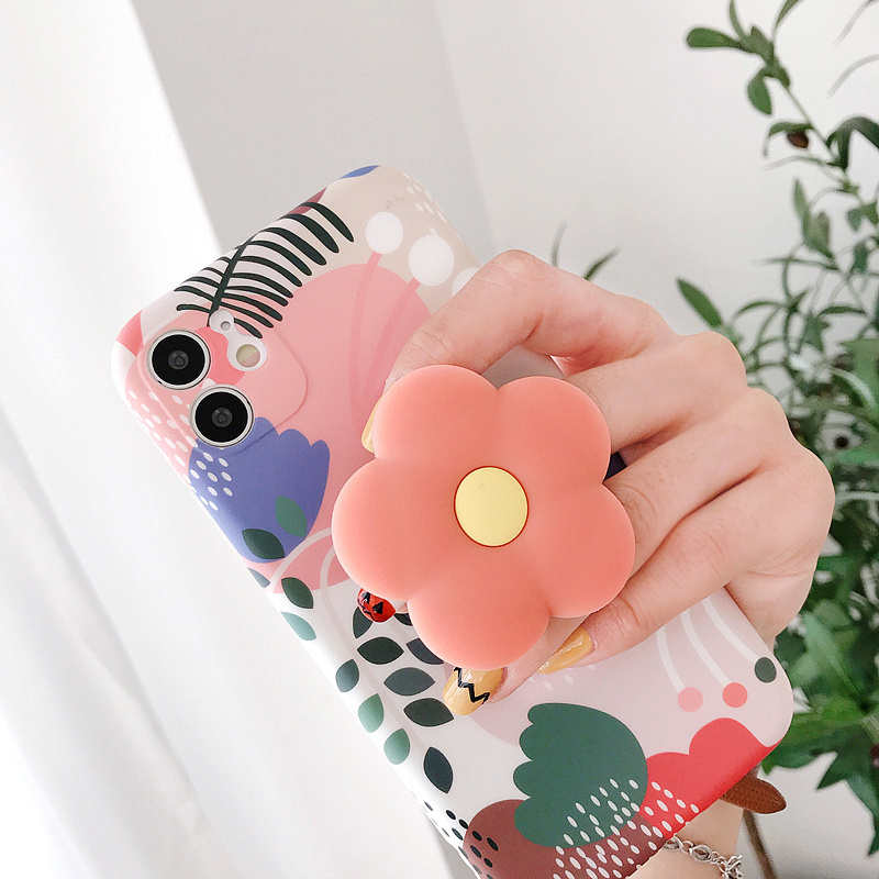 3D Cute Cartoon flowers Foldable Cell Phone Holder Stand For Telephone and Tablets Universal Finger Ring Mobile Phone for Iphone