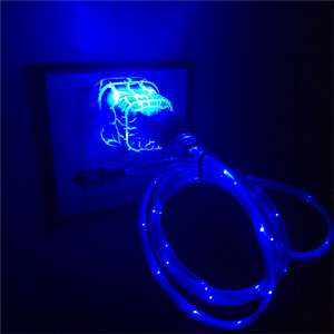 New LED Wall Charger Glowing light in The Dark Wall Charger 2-Port USB US Plug LED Phone Charger for iPhone/iPod/Samsung