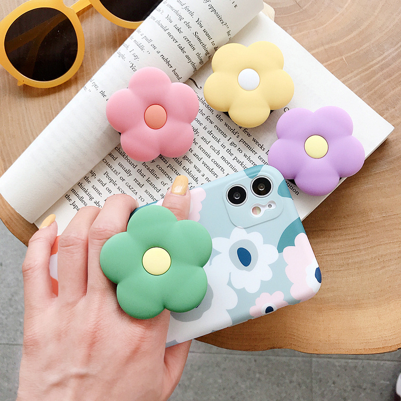 3D Cute Cartoon flowers Foldable Cell Phone Holder Stand For Telephone and Tablets Universal Finger Ring Mobile Phone for Iphone