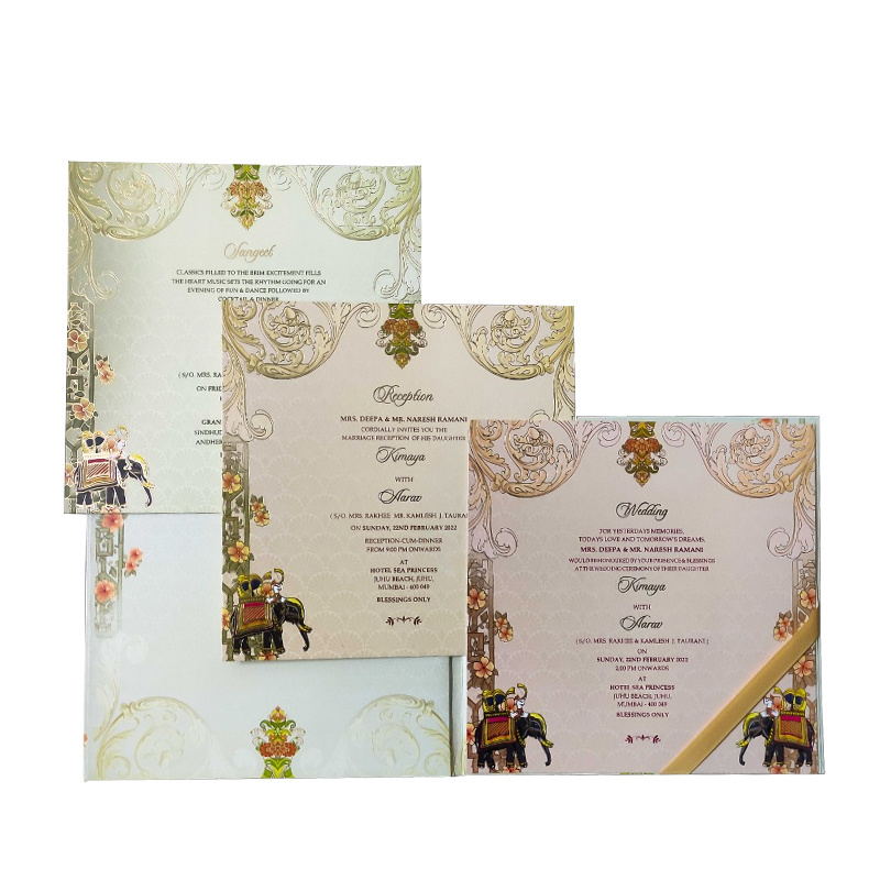 Wedding invitation cards set,emerald green and gold color love wedding invitation cards/