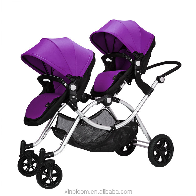 Chinese wholesale Double Seat Tandem Baby Stroller AluminumTwin Stroller TS57