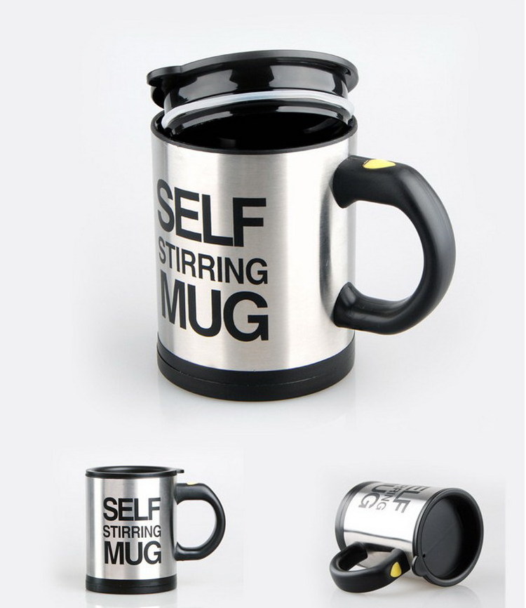 wholesale blank electric automatic mug coffee mixing stirring  stainless steel camping mug cup