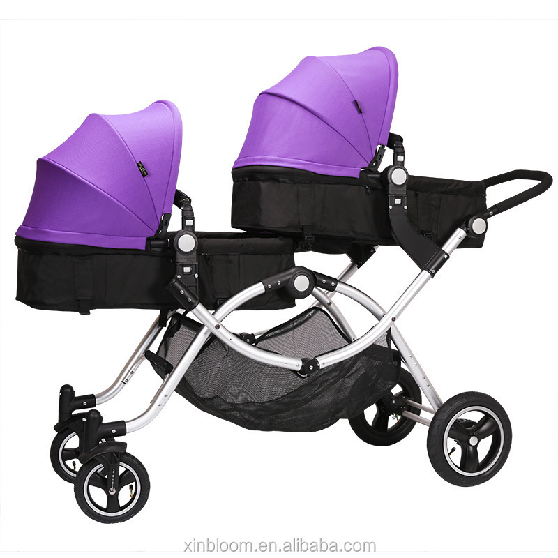 Chinese wholesale Double Seat Tandem Baby Stroller AluminumTwin Stroller TS57