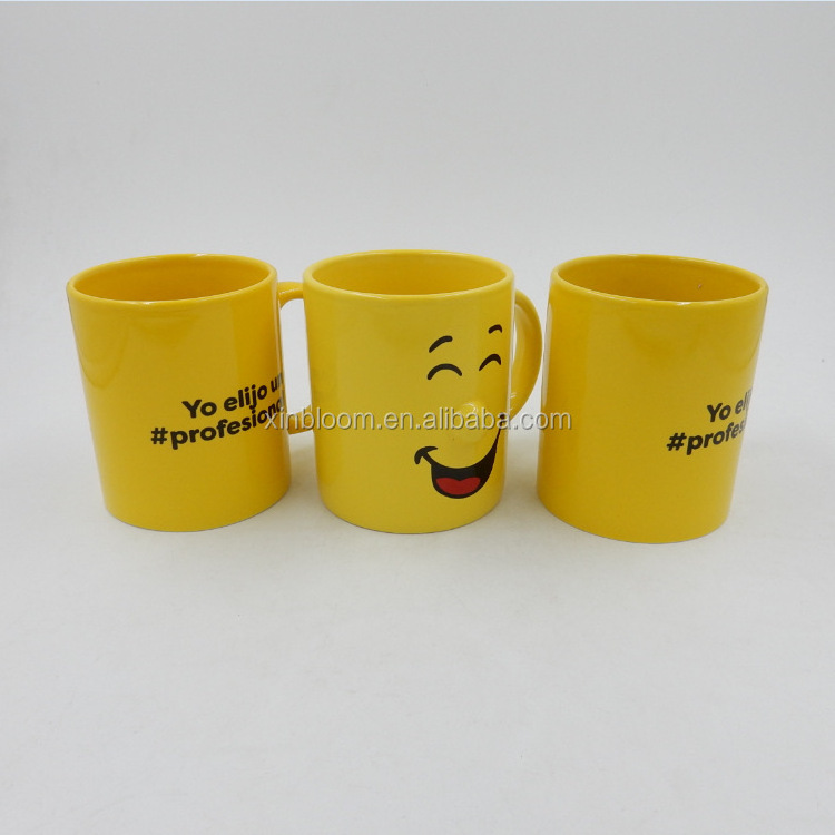 crceative cartoon 330ml smiling face emoj nose embossed ceramic mug