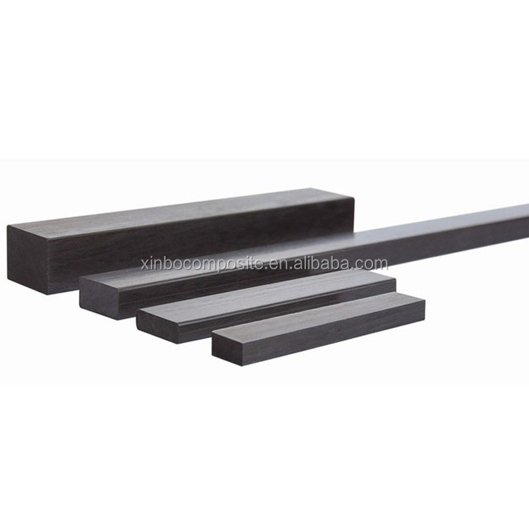 Pultruded carbon fiber flat strip square bar