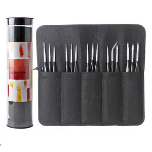 XIN BOWEN Custom 15pcs Ergonomic Detail Brush Artist Painting Set Kits Miniature Art Paint Brush With Felt and Cylinder Bag