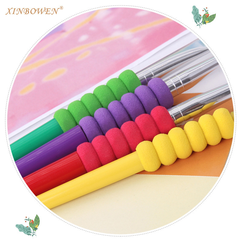 Xinbowen Candy Color 4 Brushes Set children's plastic rod water chalk oil paint brush