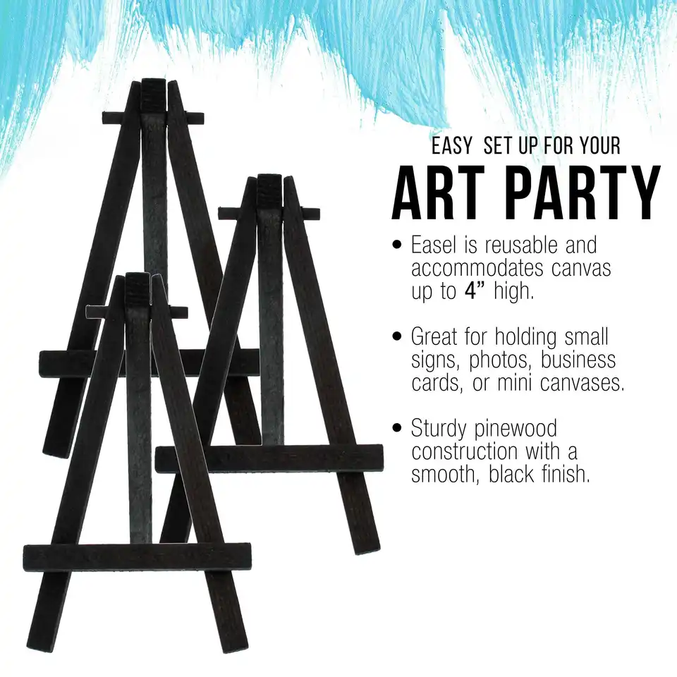 XinBowen Artists Display Black Wooden Mini Easel Acrylic Painting Canvas Party Tripod Easel For Painting