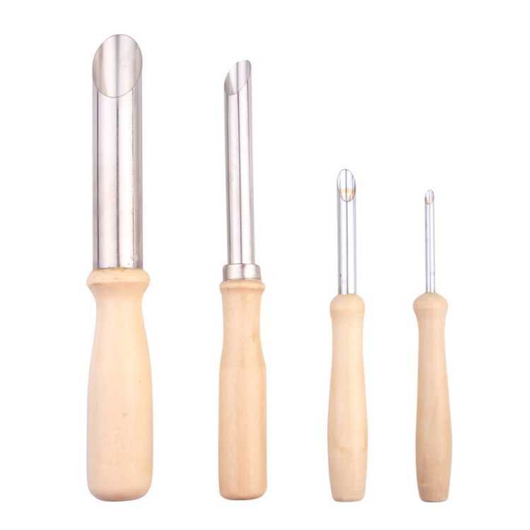 Xinbowen Factory Clay Hole Cutter 4 pcs Stainless Steel Round Hole Punch Pottery Clay Carving tools