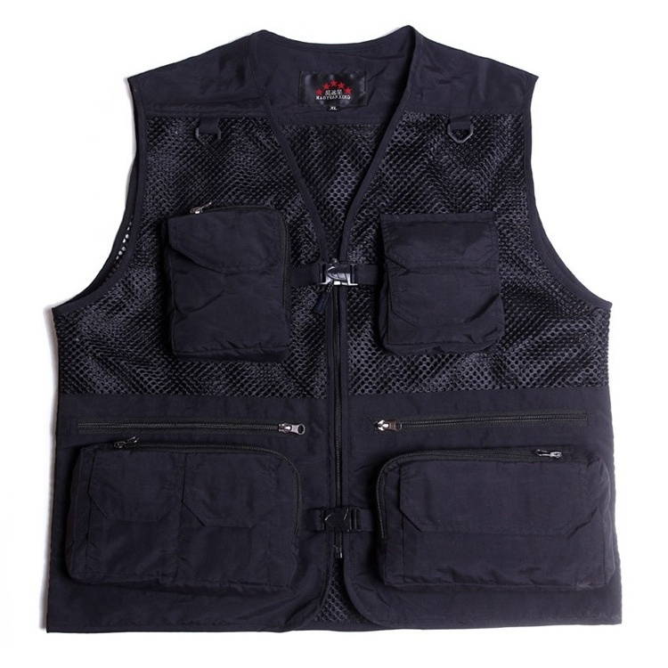 Wholesale jacket cheap hunting mens vest waistcoat design with multi pocket vest mens utility photographer vest