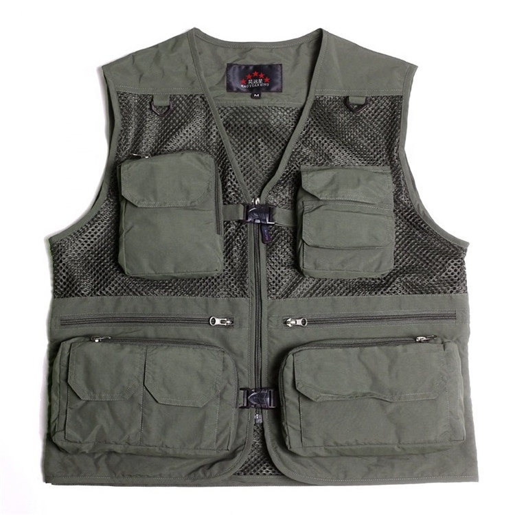 Wholesale jacket cheap hunting mens vest waistcoat design with multi pocket vest mens utility photographer vest