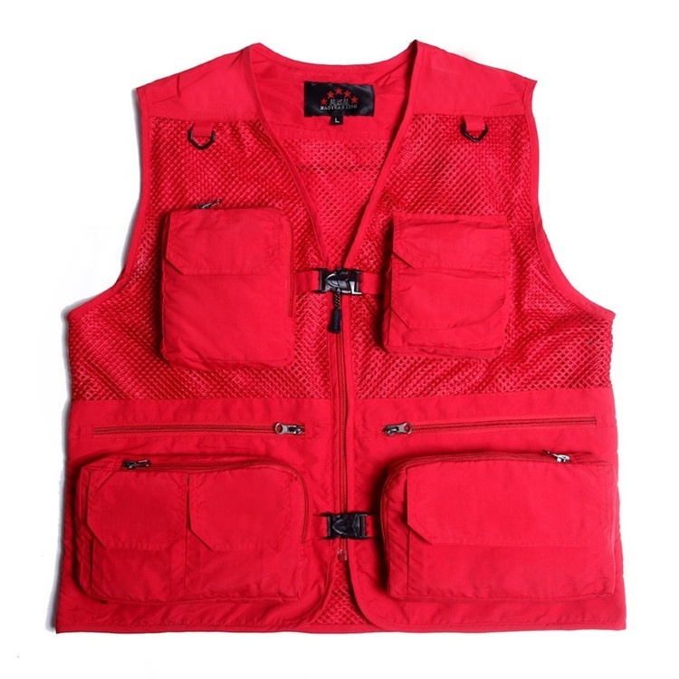 Wholesale jacket cheap hunting mens vest waistcoat design with multi pocket vest mens utility photographer vest