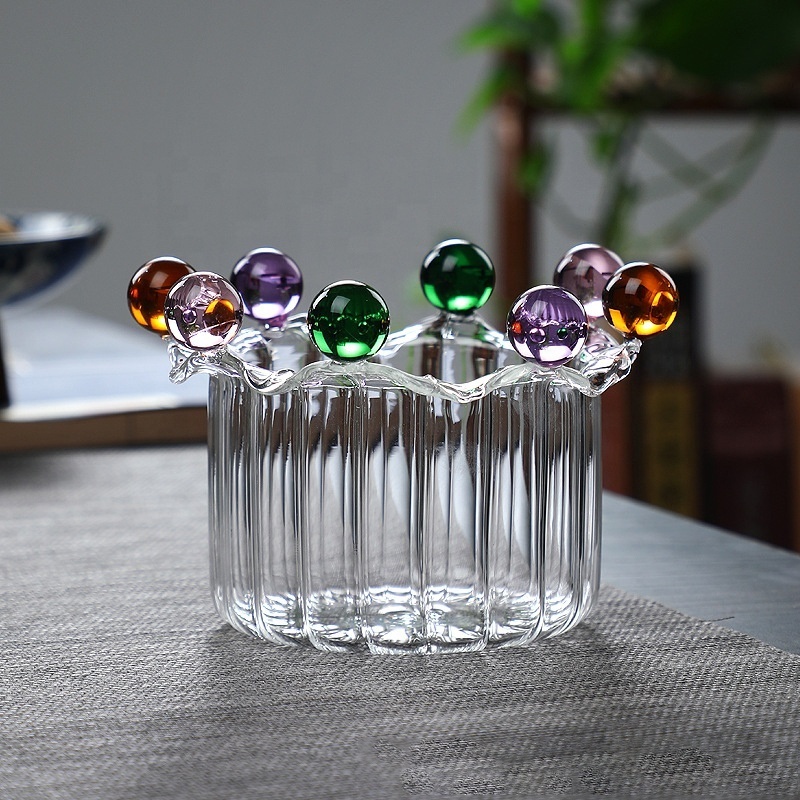 High Borosilicate crown fairy glass bowl heat resistant creative yogurt fruit dessert plate