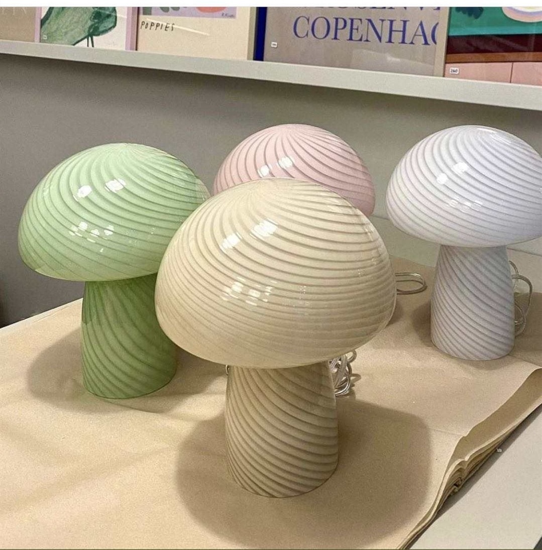 low price mushroom shaped dome shape crystal glass table lamp led lighting