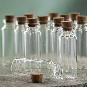 Custom logo mini potion vials glass cork bottle jars test tube with cork clear