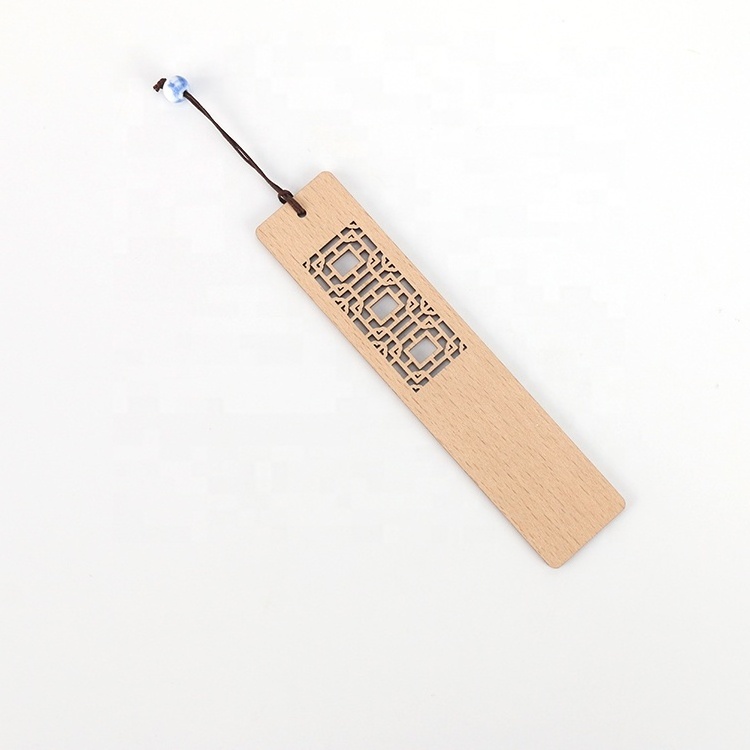 Classical style  laser engrave wood Top quality   wooden hollow custom classic bookmarks