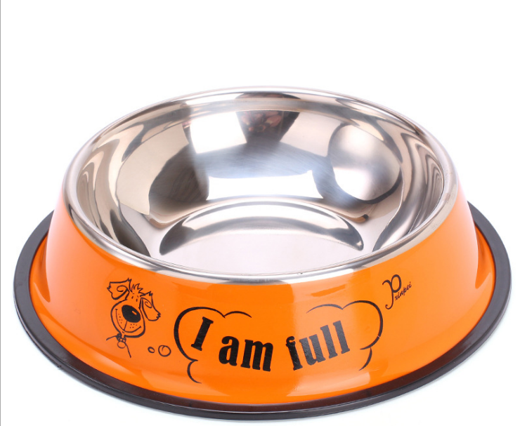 Durable round melamine stainless steel slow feed stainless steel cat dog water pet bowls feeders