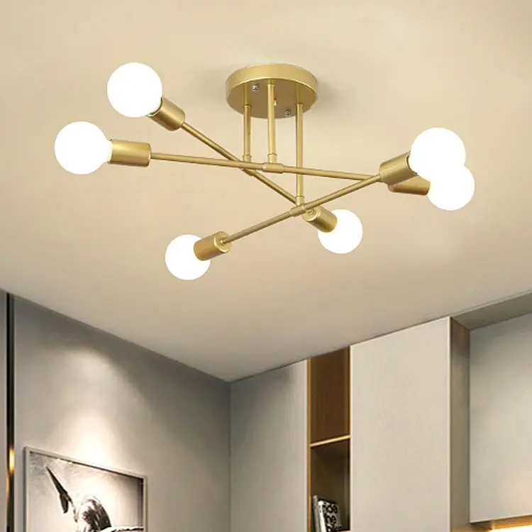 6 Heads Ceiling Light Restaurant Hotel Home LED Indoor Lighting Living Room Industrial Pendant Light