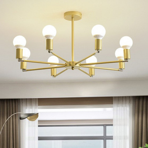 Gold Black 6/8 Bulbs Ceiling Light Home Decoration Chandelier Light Modern For Living Room