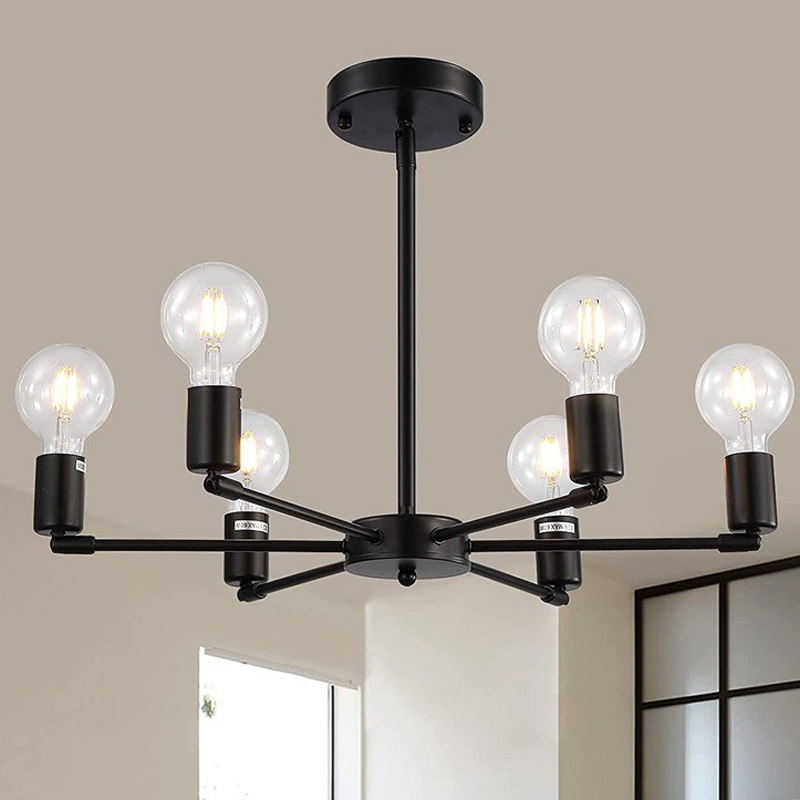 Gold Black 6/8 Bulbs Ceiling Light Home Decoration Chandelier Light Modern For Living Room