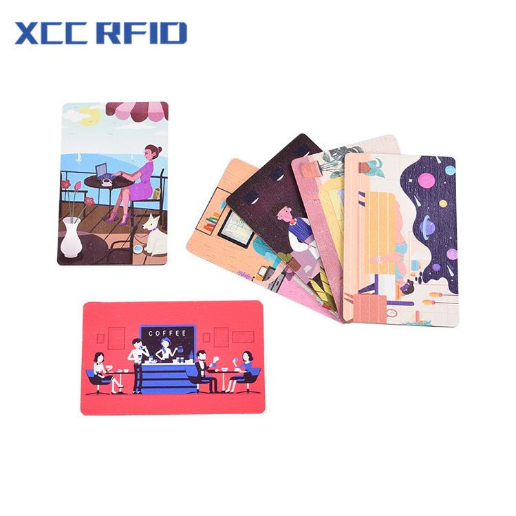 New design rfid nfc wood holder business card wooden card