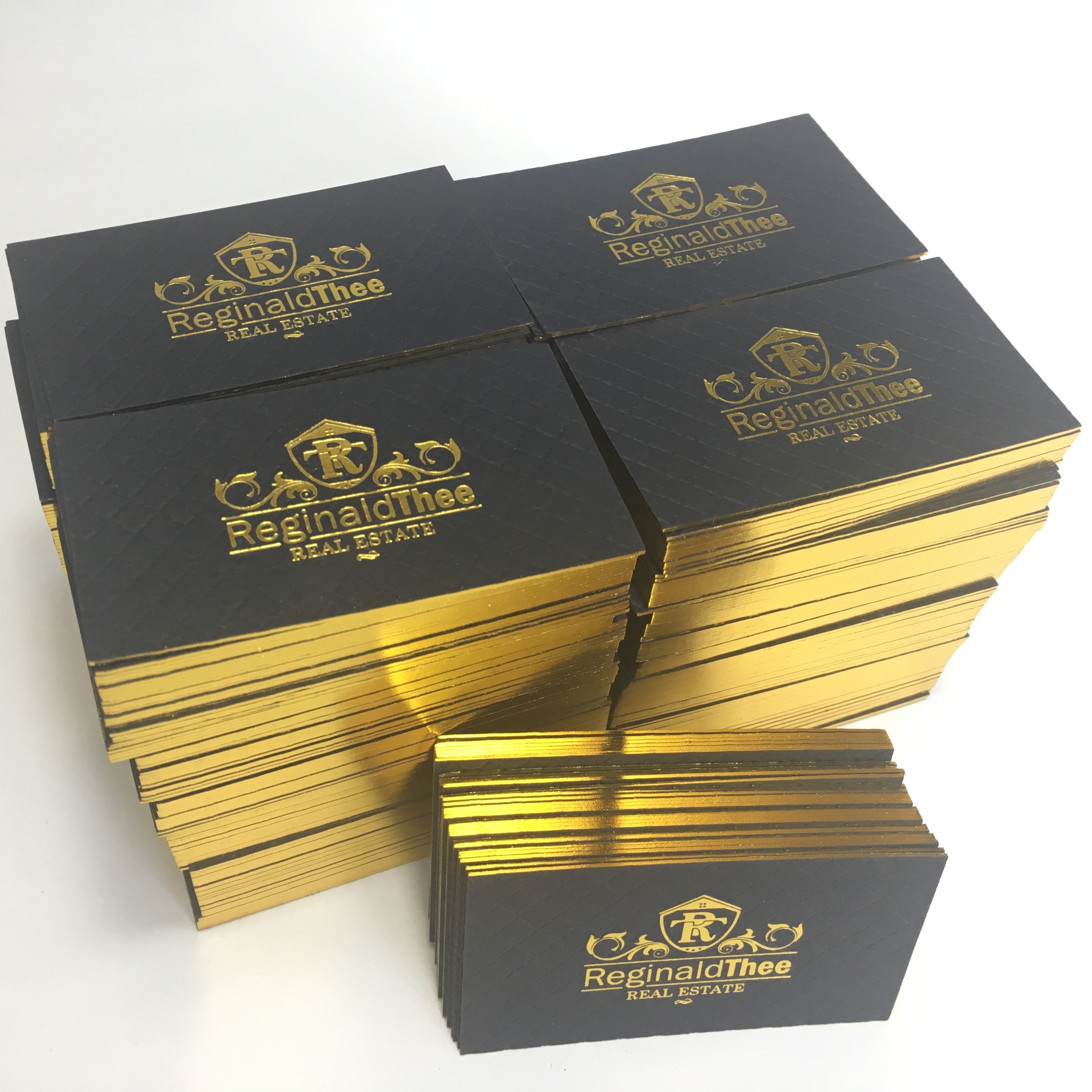 Wholesale Price Premium Custom Gold print embossed gold foil business cards