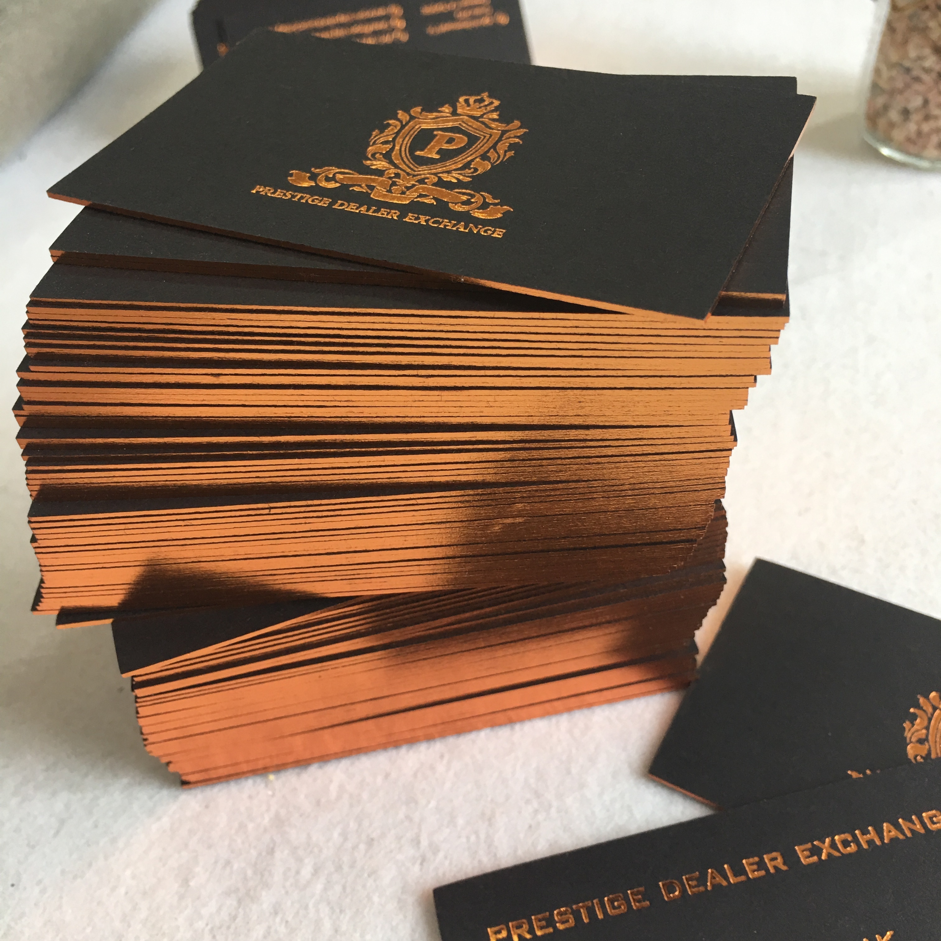 Wholesale Price Premium Custom Gold print embossed gold foil business cards