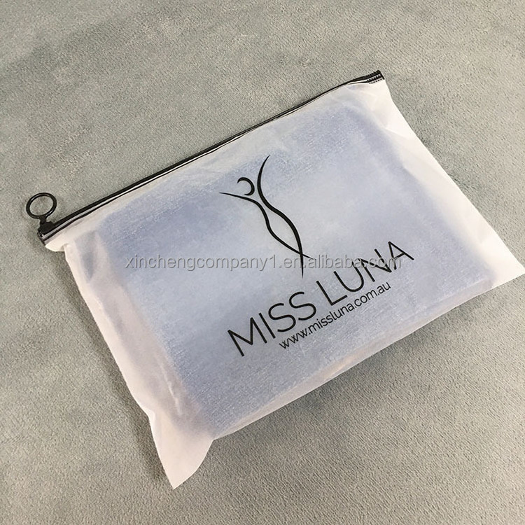 Wholesales Custom 100% biodegradable Hoodie wrap zipper lock bag bikini bar frosted slider bags with logo