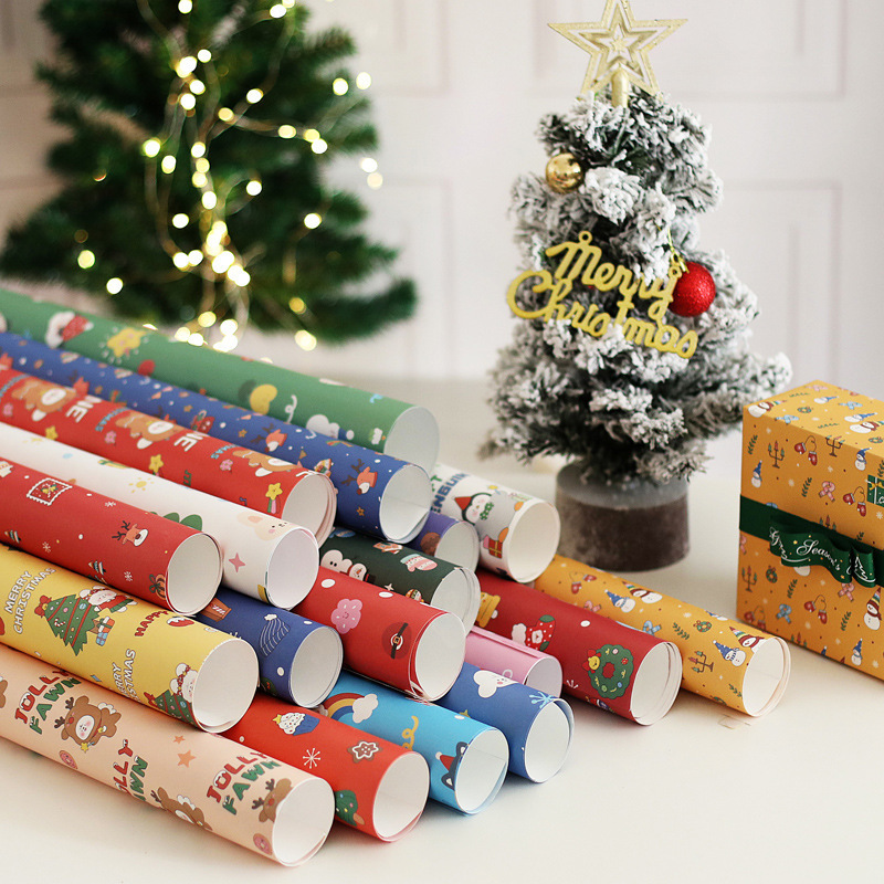 Custom Printed Logo size gift wrapping paper roll christmas wrapping paper wrapping paper