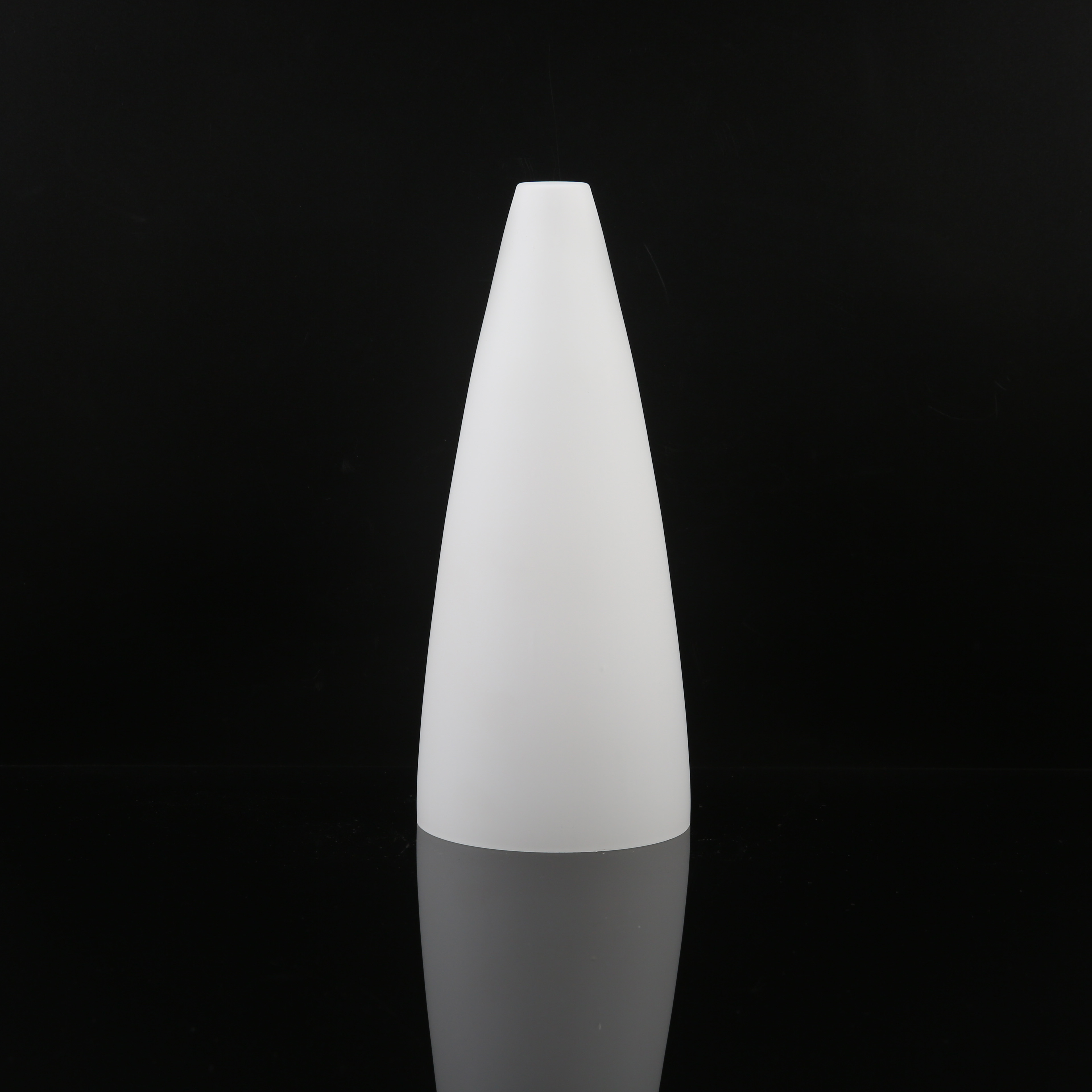 hand blown acid frosted opal white long cone shape glass lampshade milk white glass light diffuser lampshade