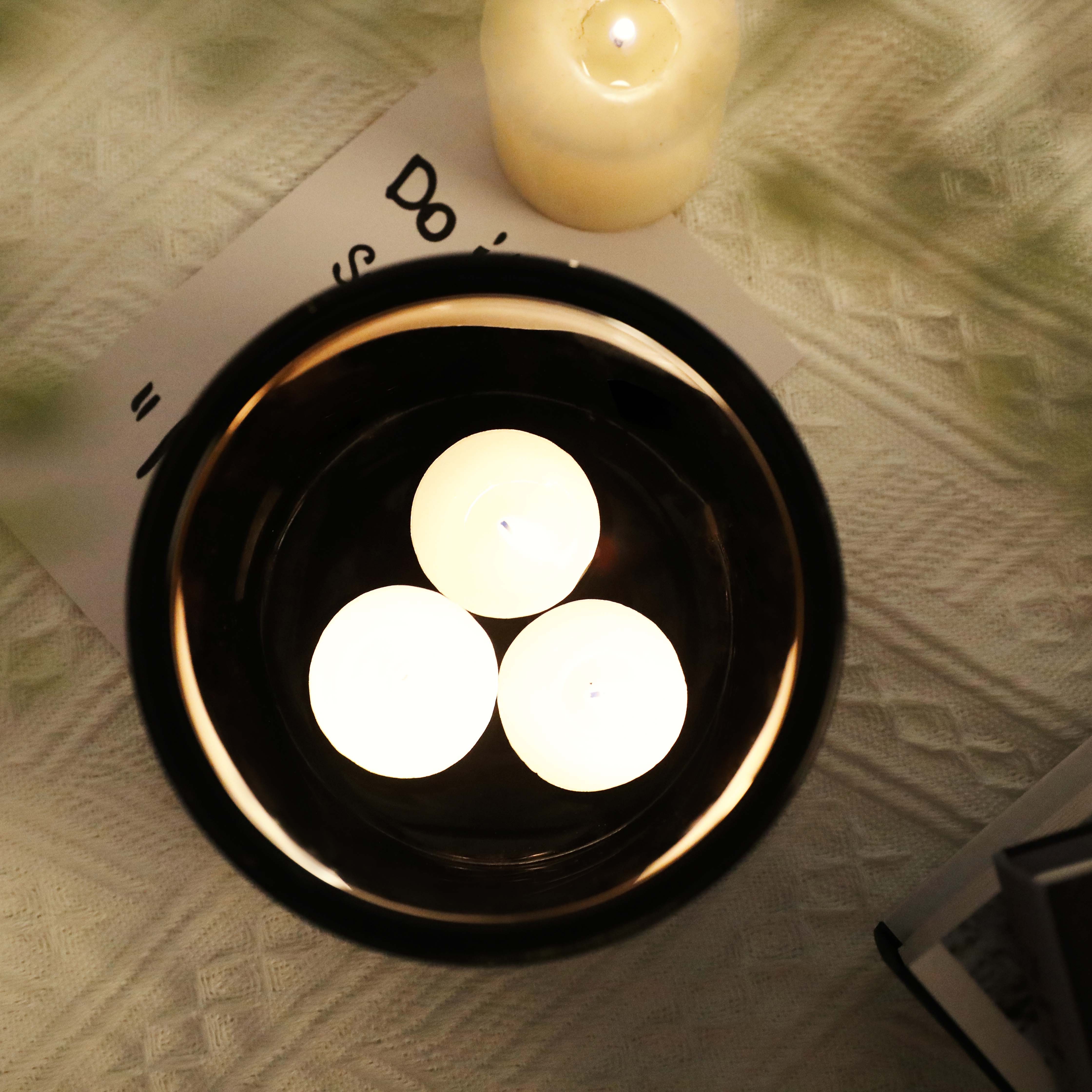 New design Empty Black Glass votive candle holders decorative Glass round candle jar for wedding party