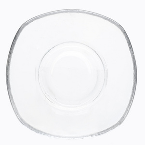 Luxury High Quality Transparent Crystal Glass Fruit Plate for bar or party Square glass dishes