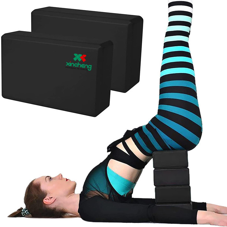 Custom Eco friendly high density colorful body building comfortable soft gym fitness thick black EVA Foam yoga block