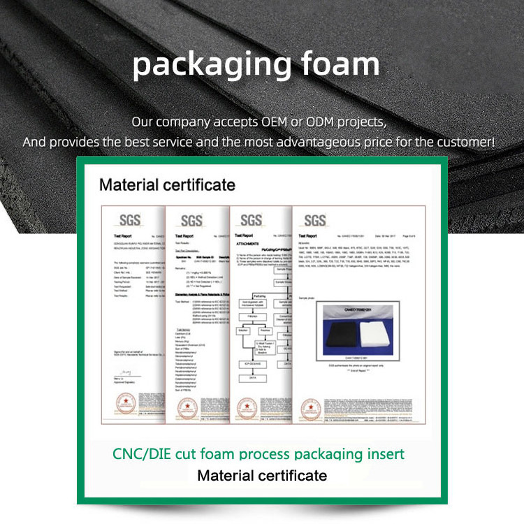 2024 EVA foam packaging insert embedded in custom high density foam tray eco friendly EVA/EPE foam packaging box lining