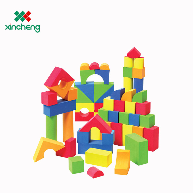 Most popular toys kids building stacking soft play eva foam building magic foam blocks bricks 46pcs