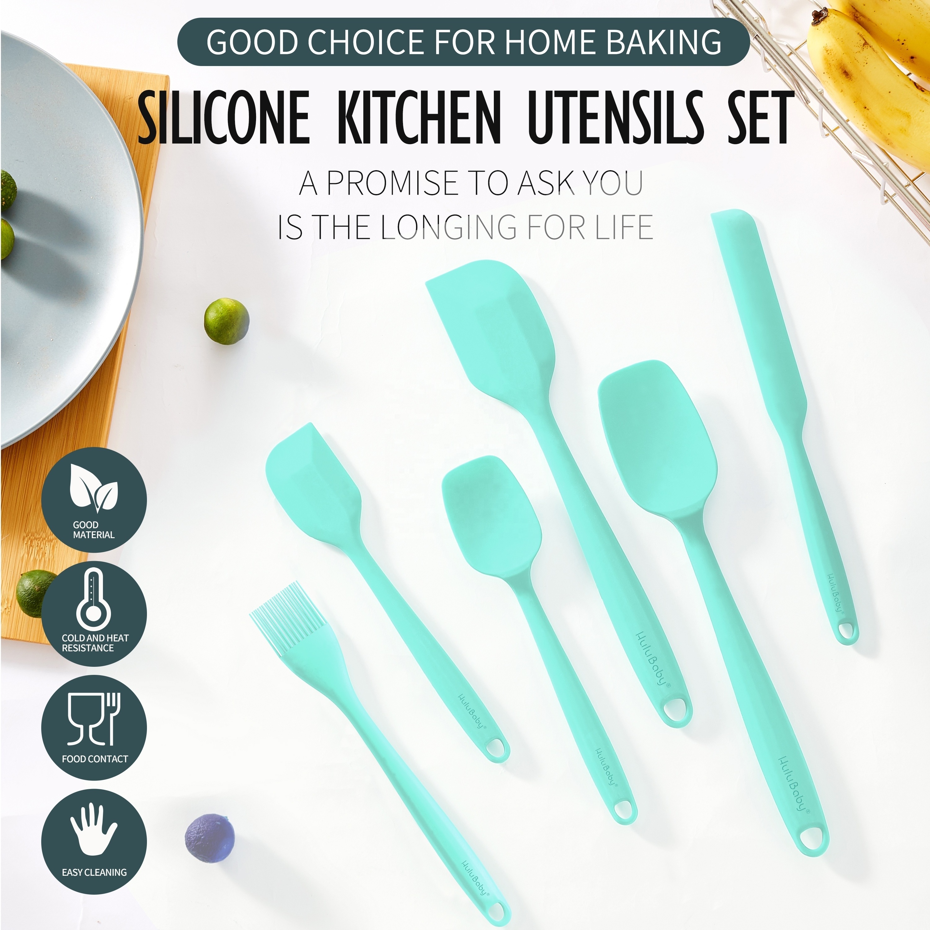 Silicone Spatula Set of 6 Heat Resistant 600 Food Scraper for Baking Cooking Mixing Scraping Nonstick Cookware Kitchen