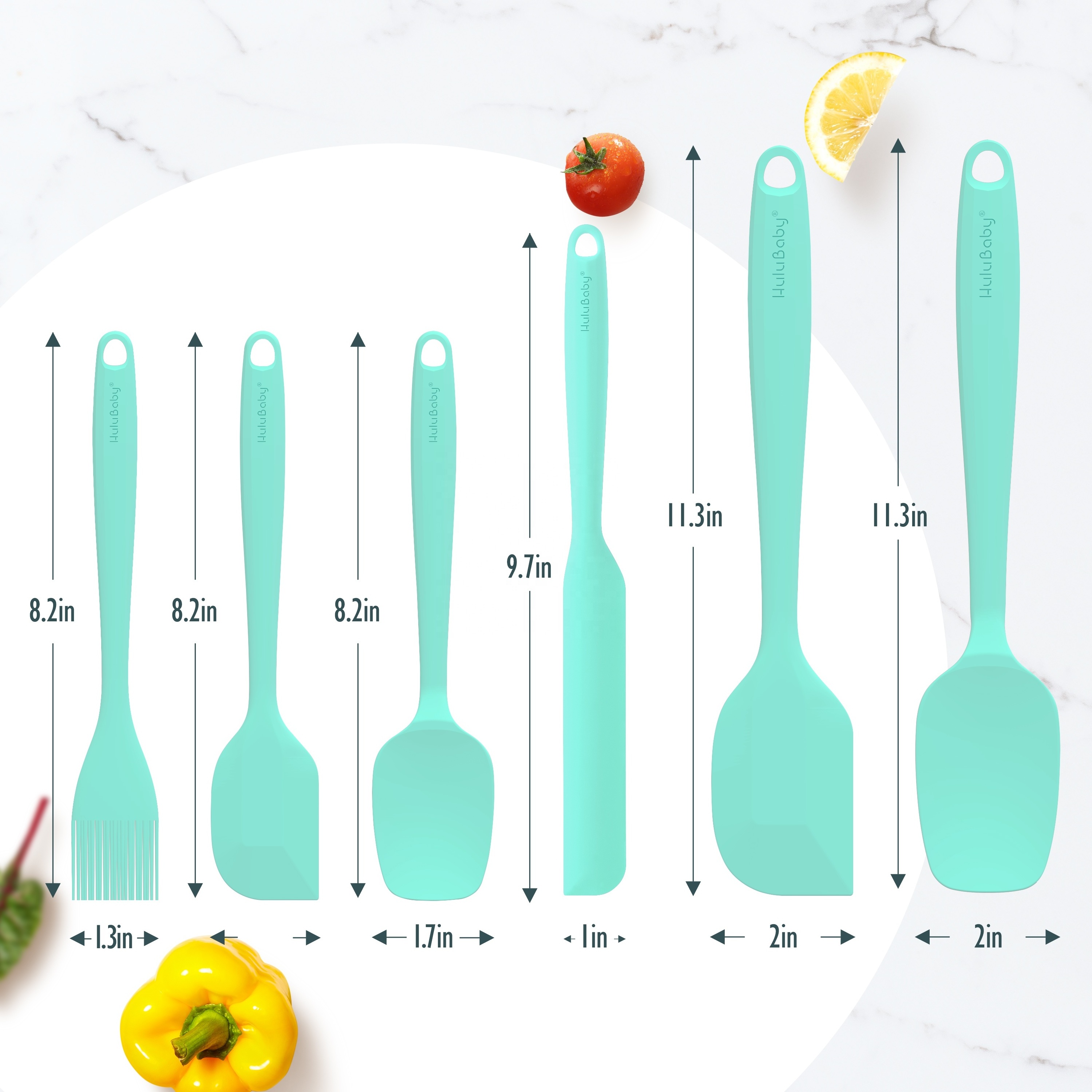 Silicone Spatula Set of 6 Heat Resistant 600 Food Scraper for Baking Cooking Mixing Scraping Nonstick Cookware Kitchen