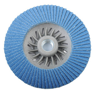 4" 24x17mm Coated Flap Wheel Plastic Backing Polishing Metal Abrasive Zirconium Flap Disc