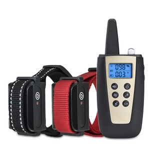 Gold Rechargeable Waterproof Electronic Static Shock Vibrate 1000m Remote Control Pet Dog Training Collar