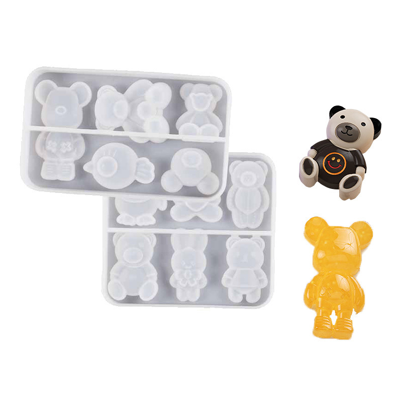 3D the latest drip glue love sitting bear silicone mold hairpin Crocs DIY epoxy silicone mold