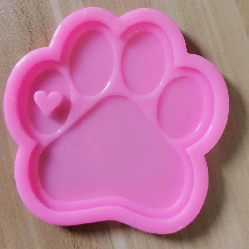 Love Bear paw molds for keychains DIY Dog foot epoxy model resin keychains moulds resin jewelry casting