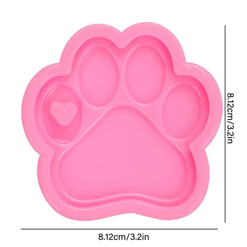 Love Bear paw molds for keychains DIY Dog foot epoxy model resin keychains moulds resin jewelry casting