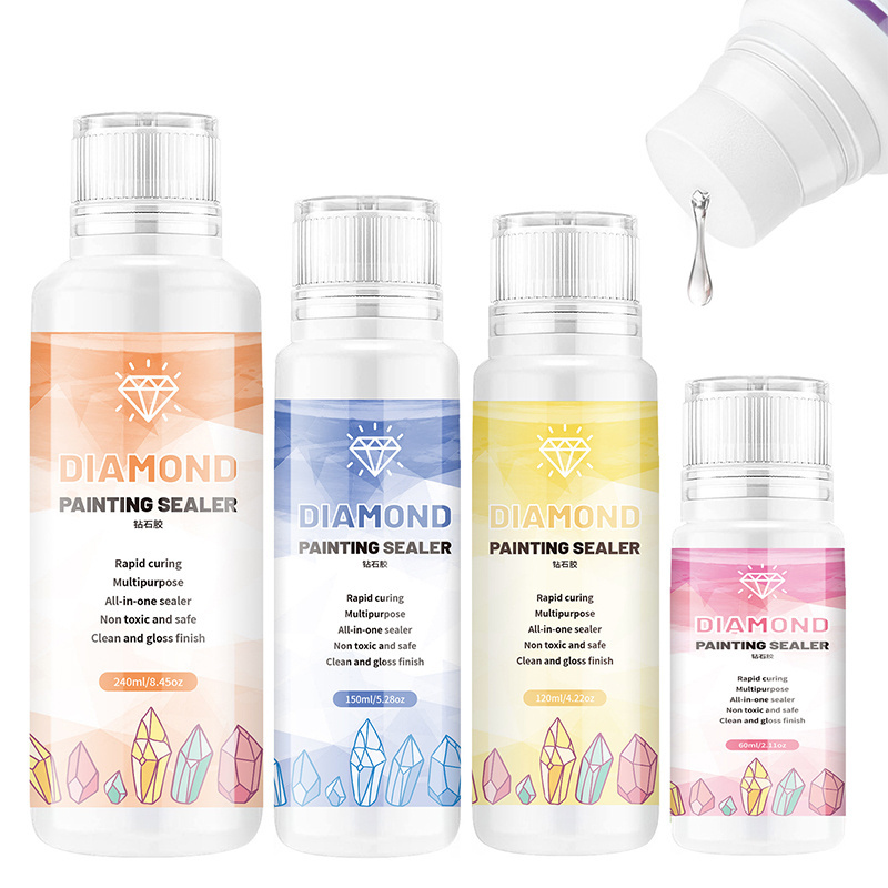 Diamond Painting Sealer 120ML 5D Diamond Painting Glue Sealer Permanent Hold & Shine Effect Conserver for Jigsaw Puzzles