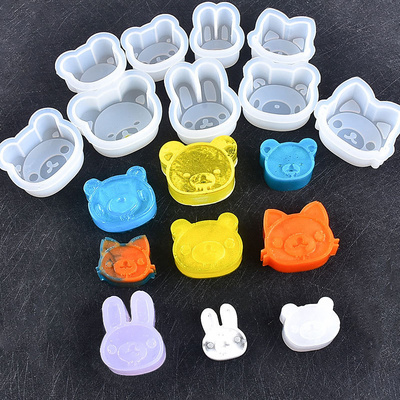 Crystal Epoxy Mold DIY Resin Creative Animal Rabbit Bear Pendant Silicone Mold Epoxy Resin Reusable Silicone Casting Mirror Mold