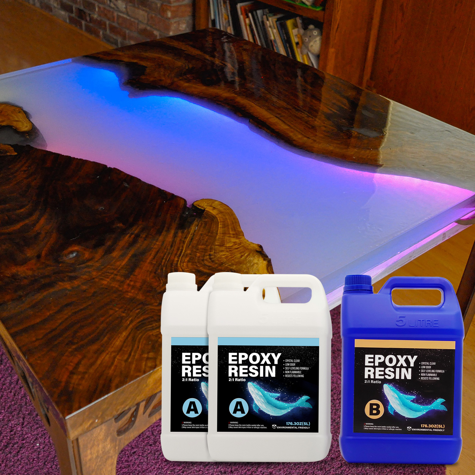 2:1 Super Clear Deep Casting Epoxy Resin for Wood River Table