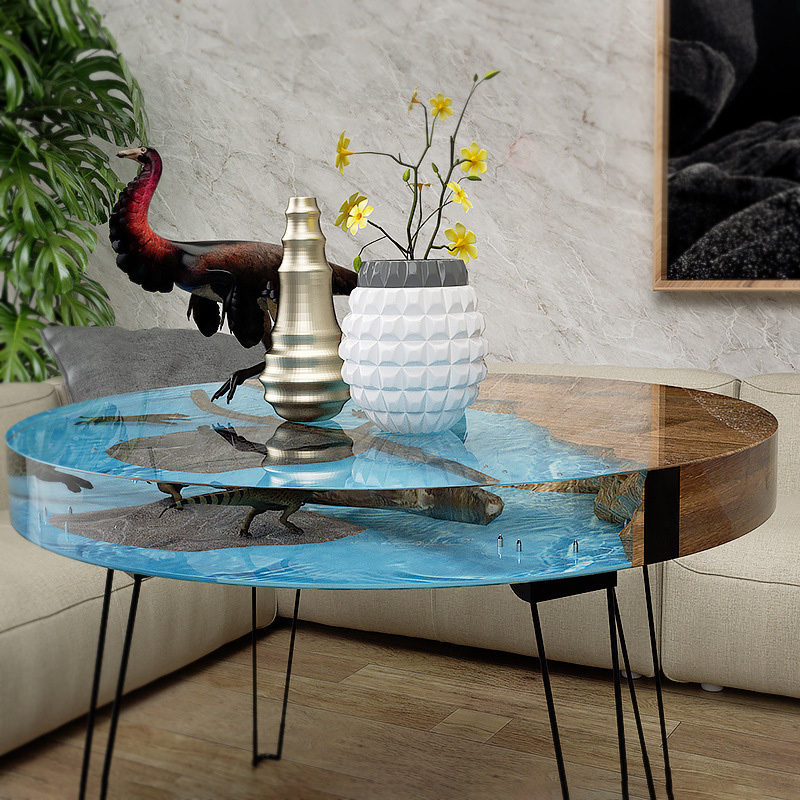 Epoxy Resin Table Mold Round Resin Table Mold Silicone Decorative River Table Mold DIY Art Home Decor