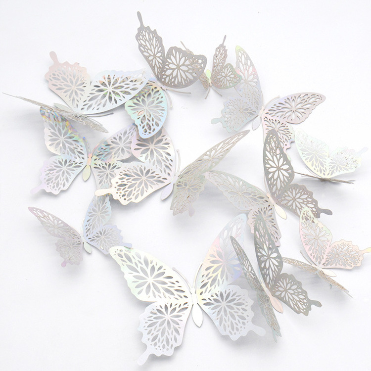 3D Three-Dimensional Hollow Butterfly Wall Sticker Simulation Butterfly Wedding Festival Home Decor Stickers